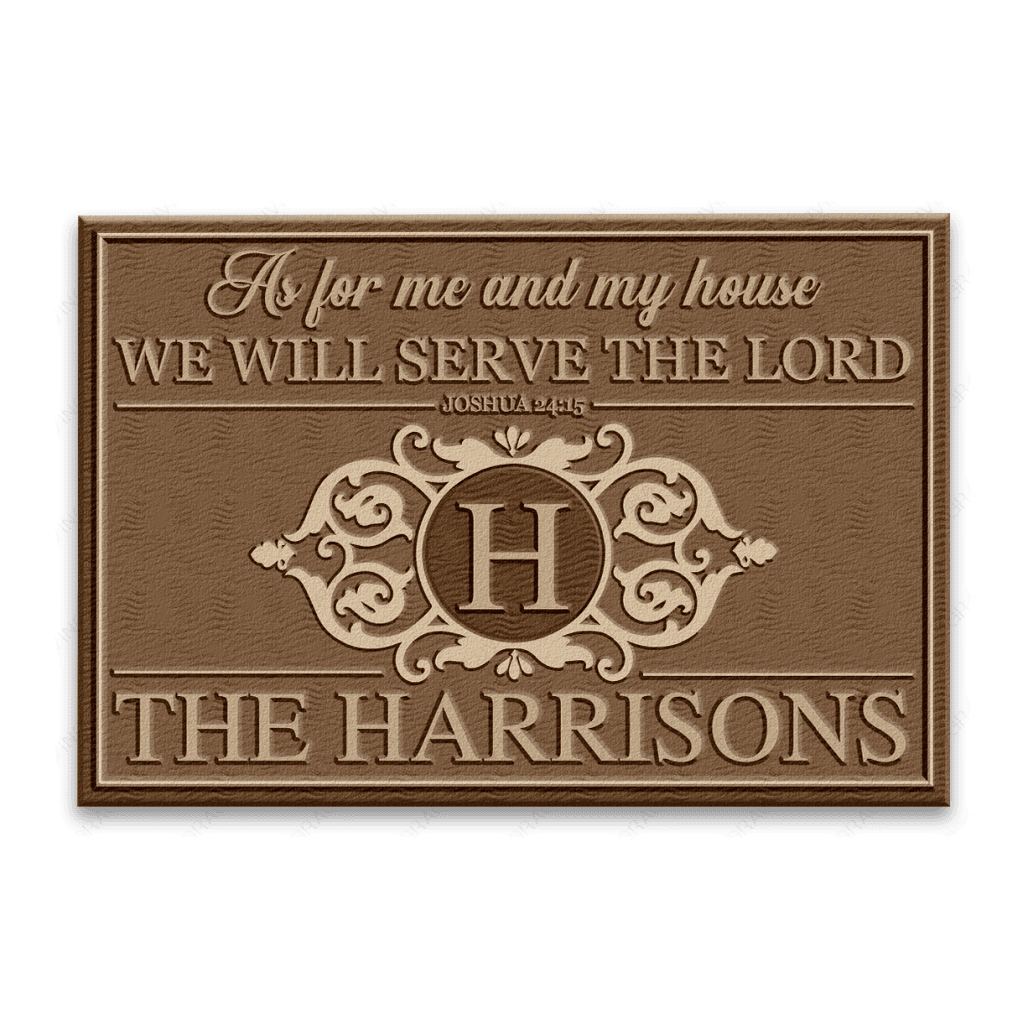 Luvingrace L215 Elegant Vintage Monogram Collection As For My House Personalized Doormat