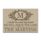 Printfamily L216 Elegant Vintage Monogram Collection As For My House Personalized Doormat