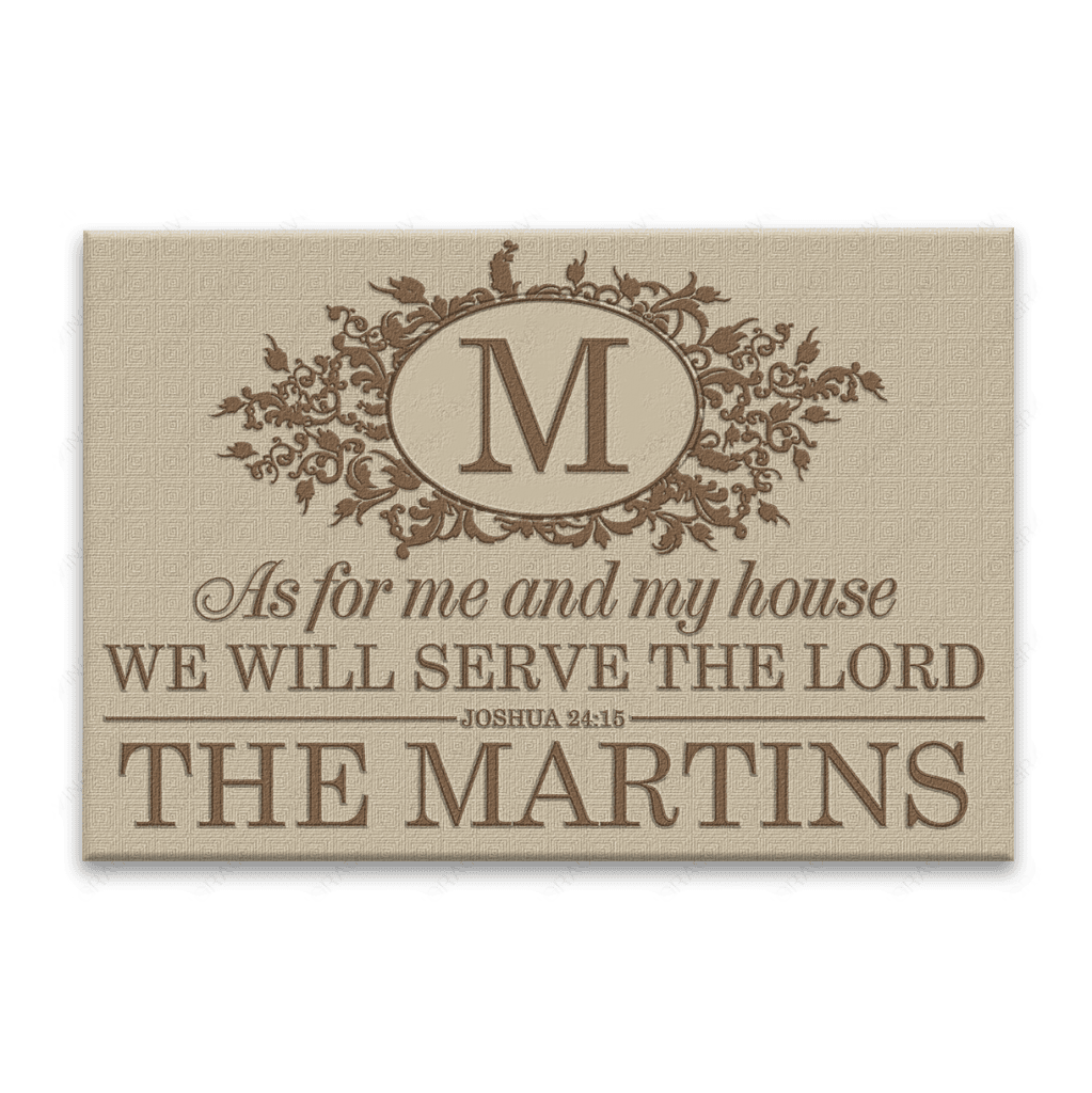 Luvingrace L216 Elegant Vintage Monogram Collection As For My House Personalized Doormat