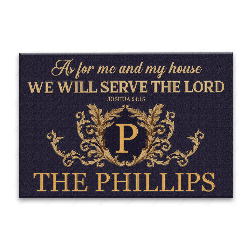 Luvingrace L218 Luxury Vintage Monogram Collection As For My House Personalized Doormat