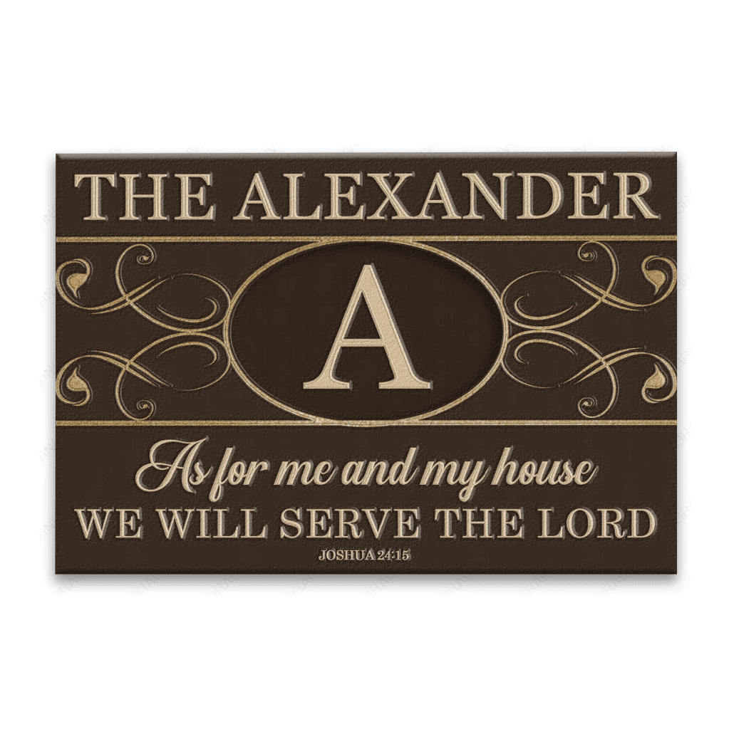 Luvingrace L219 Luxury Vintage Monogram Collection As For My House Personalized Doormat