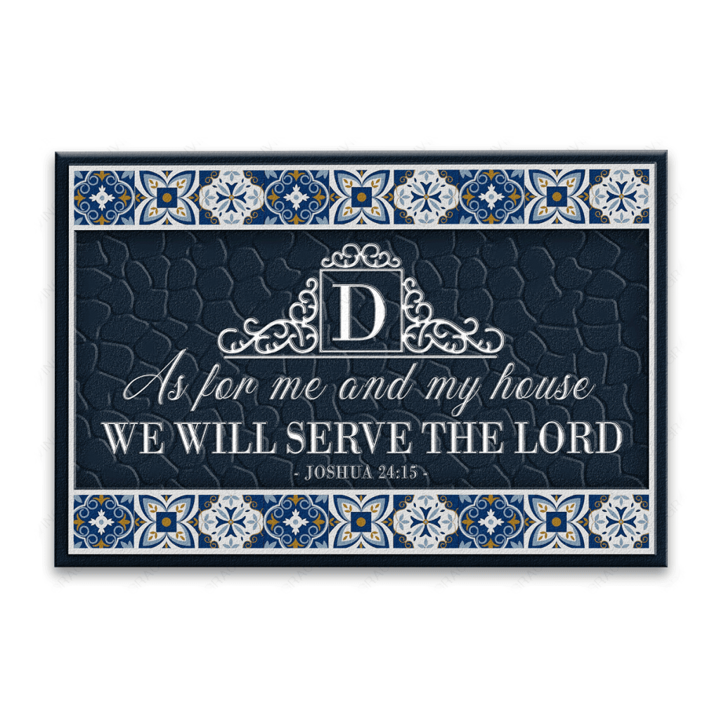 Luvingrace L22 Vintage Monogram Collection As For My House Personalized Doormat