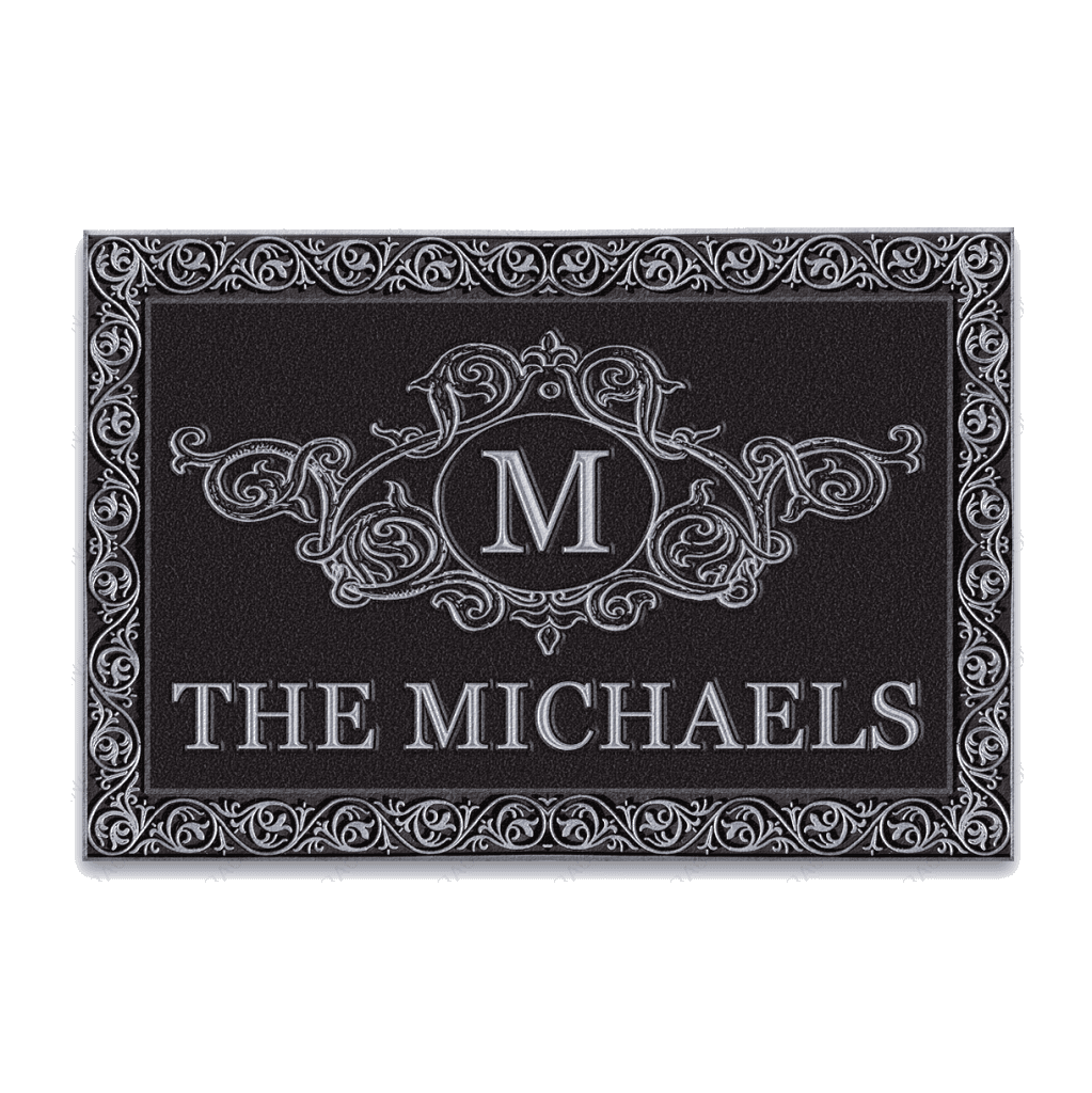 Luvingrace L220 Elegant Vintage Monogram Collection Family Name Personalized Doormat