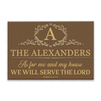 Printfamily L221 Elegant Vintage Monogram Collection As For My House Personalized Doormat