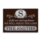 Printfamily L223 Elegant Vintage Monogram Collection As For My House Personalized Doormat