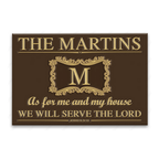 Printfamily L225 Elegant Vintage Monogram Collection As For My House Personalized Doormat