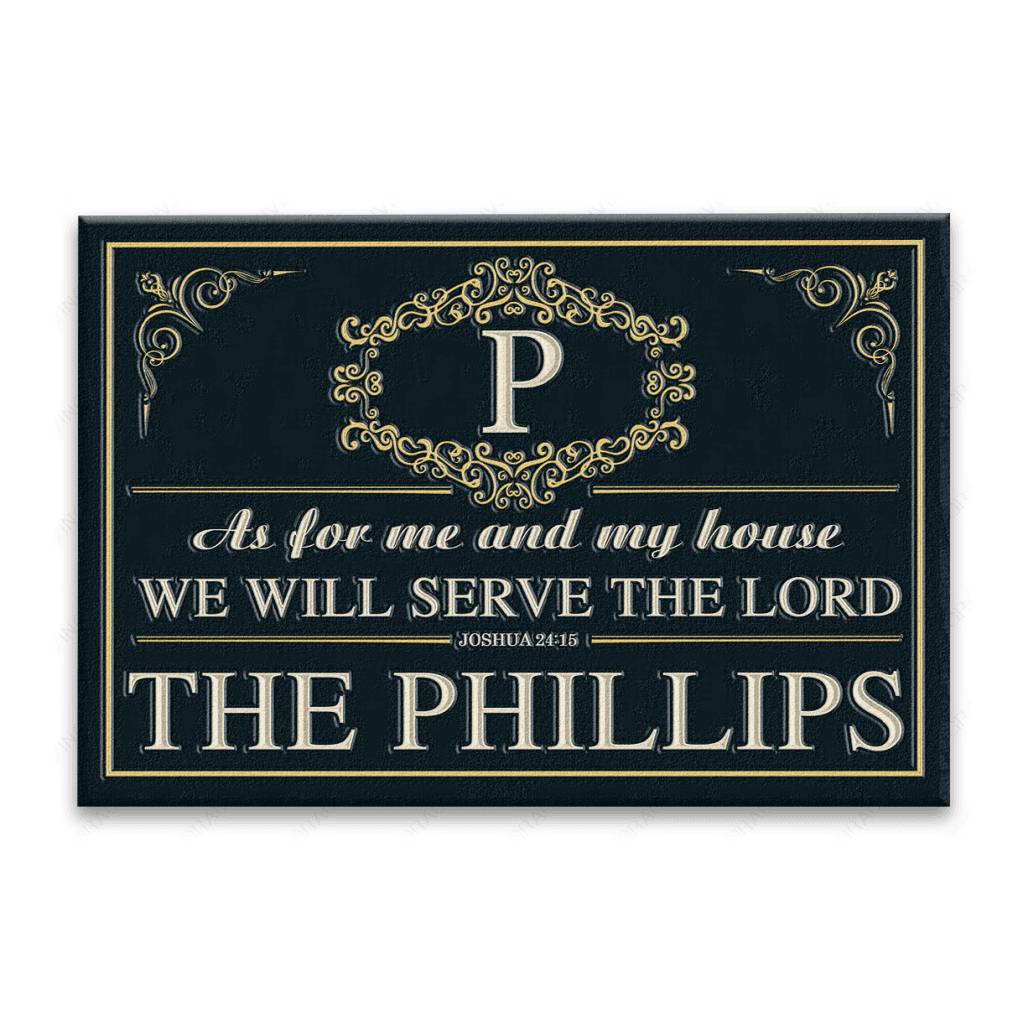 Luvingrace L226 Elegant Vintage Monogram Collection As For My House Personalized Doormat