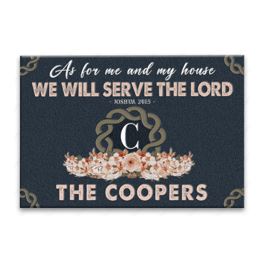 Luvingrace L23 Monogram Collection As For My House Personalized Doormat