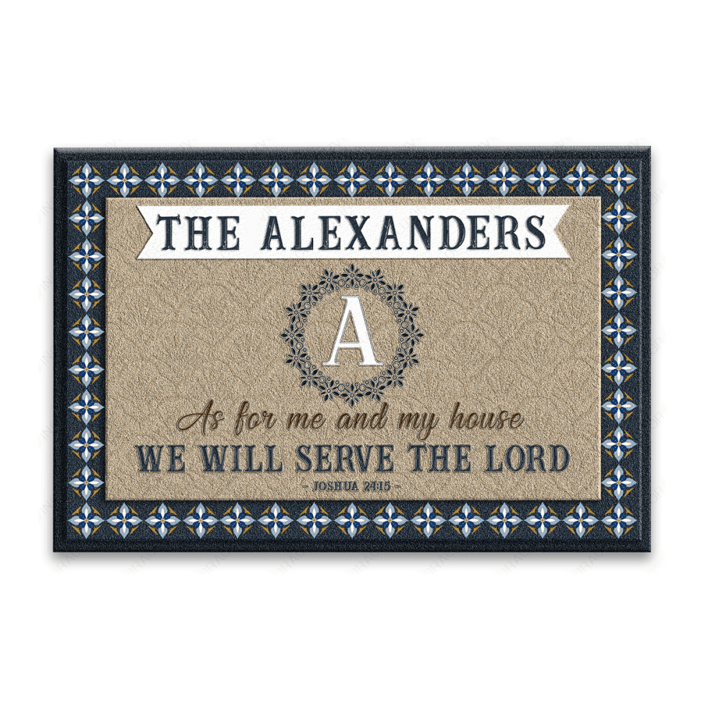 Luvingrace L24 Monogram Collection As For My House Personalized Doormat