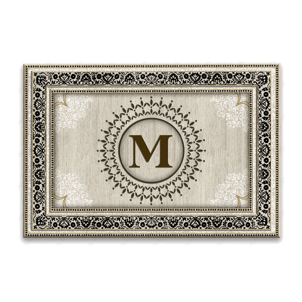 Luvingrace L29 Monogram The First Letter of Family Name Personalized Doormat