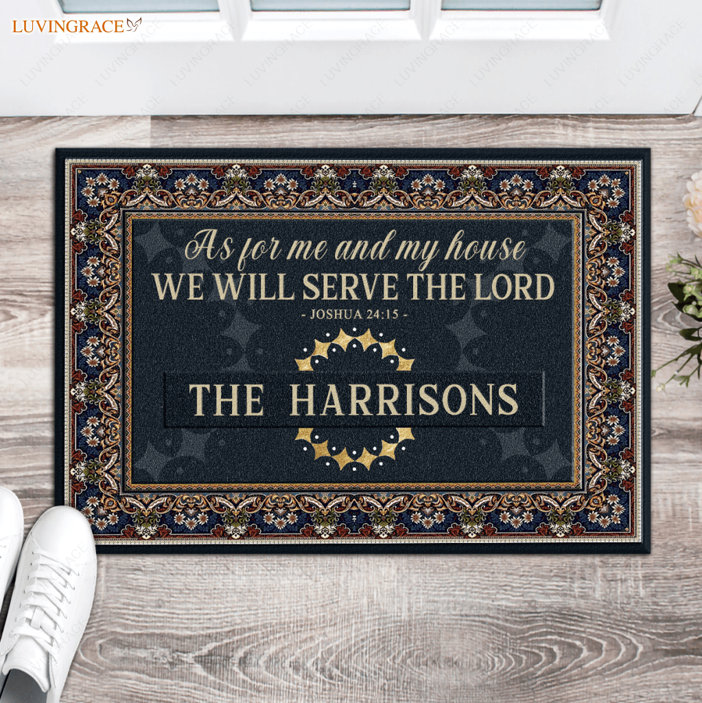 Luvingrace L31 Monogram Collection As For My House Personalized Doormat