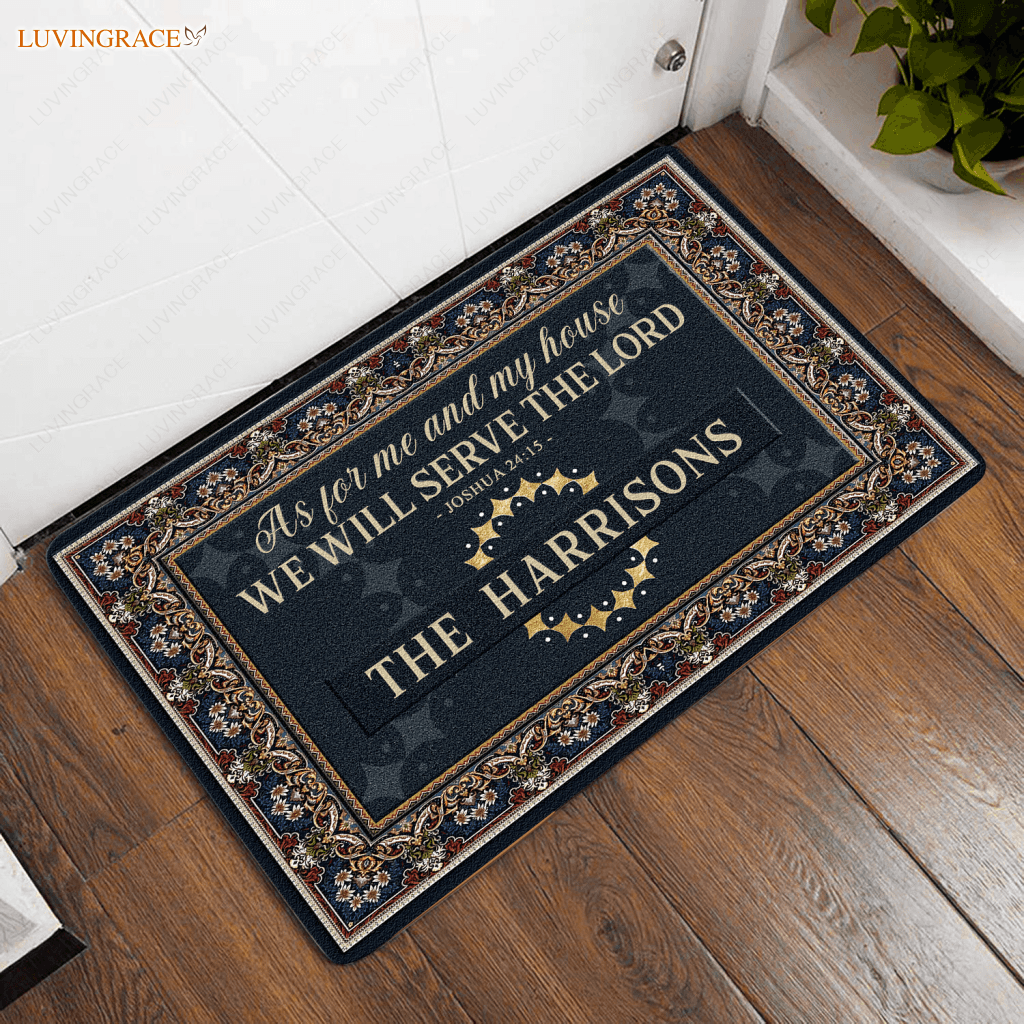 Luvingrace L31 Monogram Collection As For My House Personalized Doormat