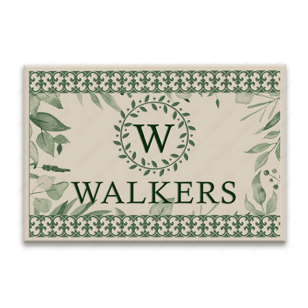 Luvingrace L32 Monogram Collection Family Name Personalized Doormat