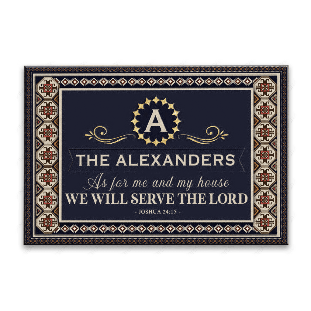Luvingrace L34 Monogram Collection As For My House Personalized Doormat