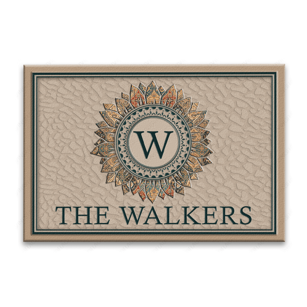 Luvingrace L35 Monogram Collection Family Name Personalized Doormat