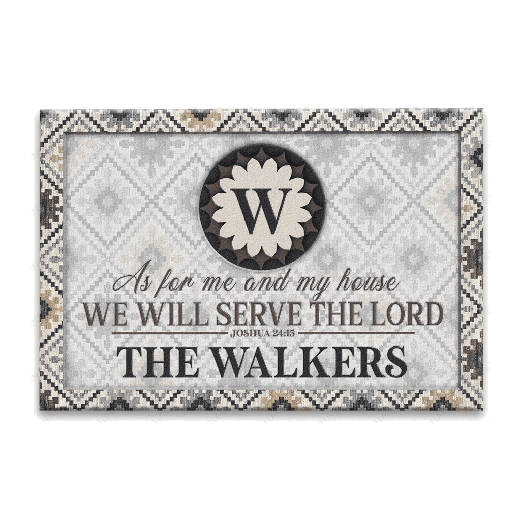 Luvingrace L37 Monogram Collection As For My House Personalized Doormat