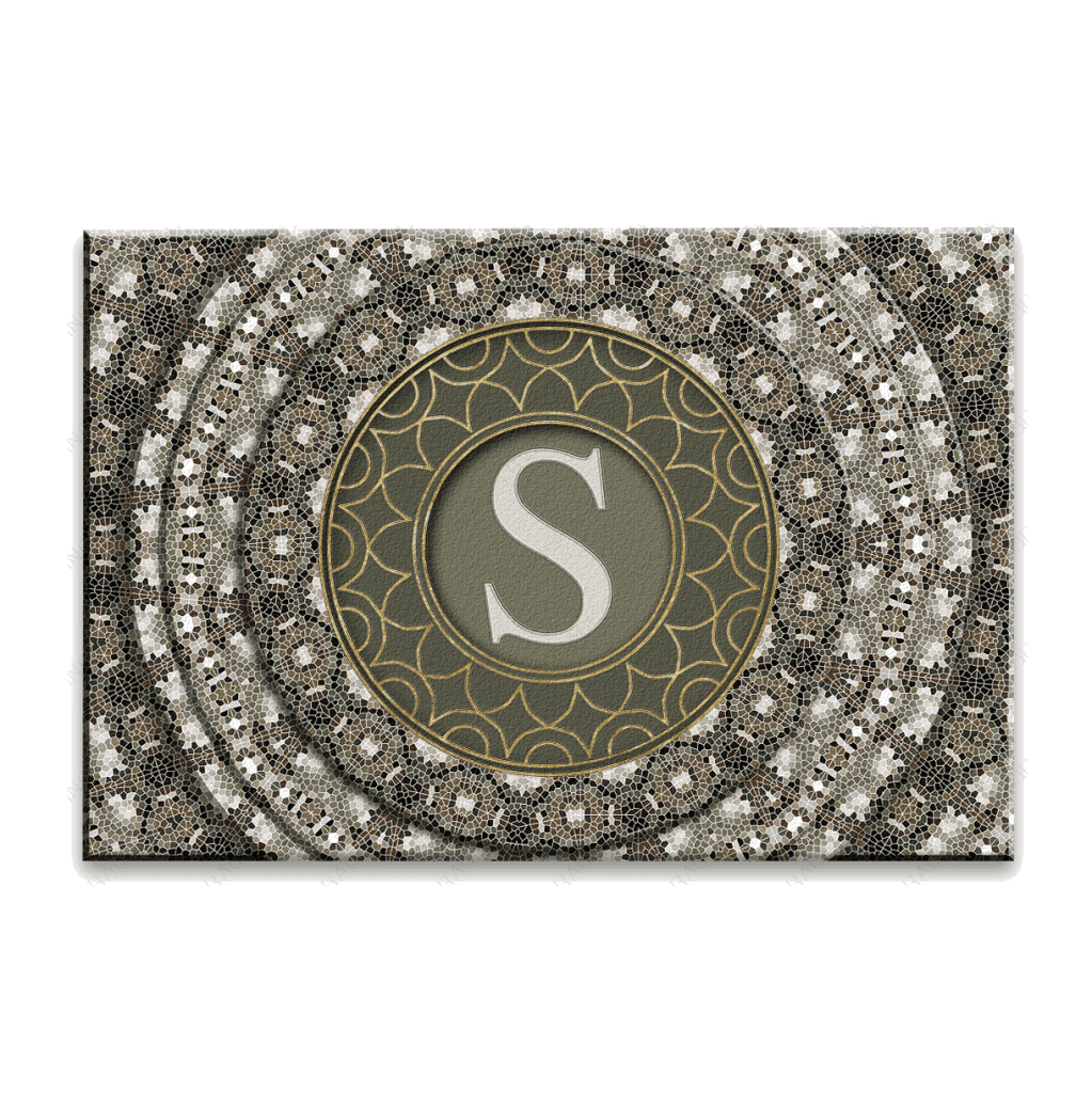Luvingrace L38 Monogram The First Letter of Family Name Personalized Doormat