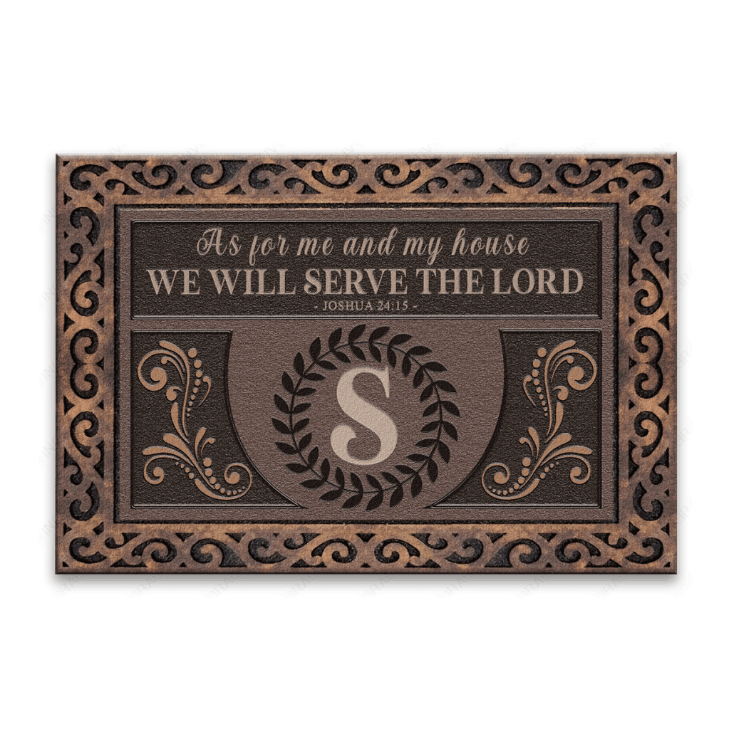 Luvingrace L45 Monogram Collection As For My House Personalized Doormat
