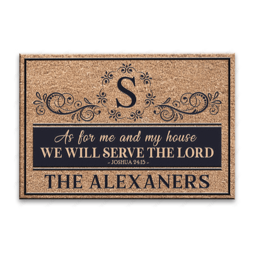 Luvingrace L52 Royal Monogram Collection As For My House Personalized Doormat