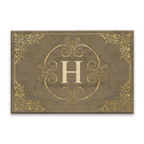 Luvingrace L53 Royal Monogram The First Letter of Family Name Personalized Doormat