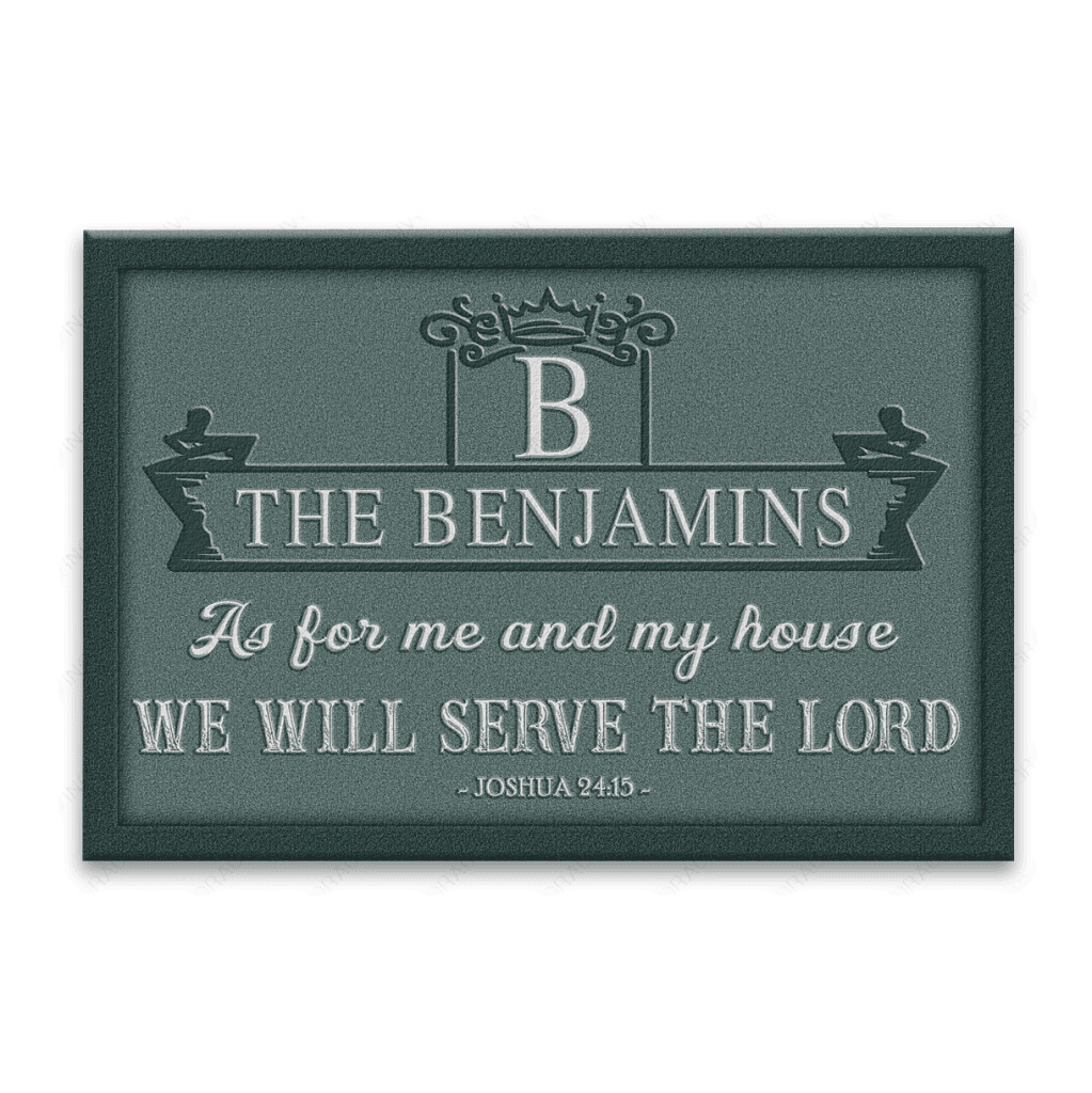 Luvingrace L55 Royal Monogram Collection As For My House Personalized Doormat
