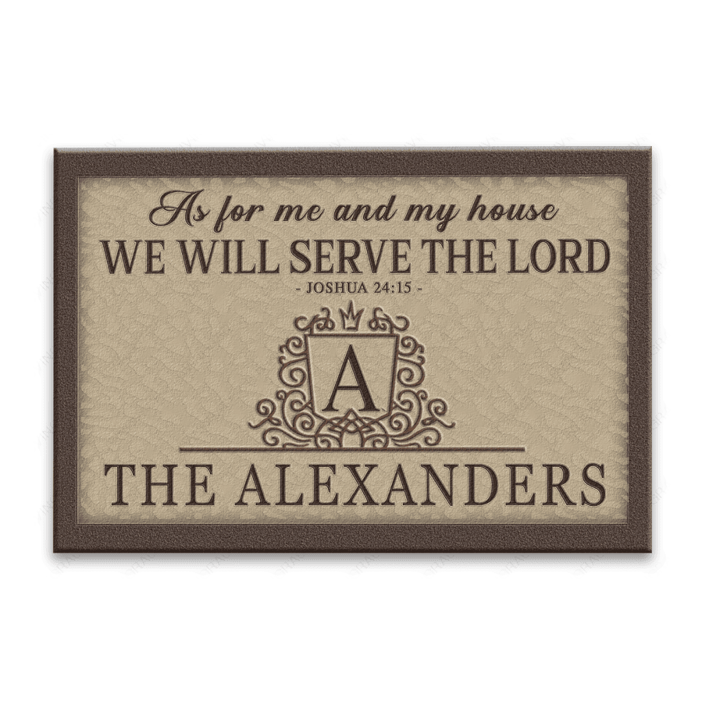 Luvingrace L56 Royal Monogram Collection As For My House Personalized Doormat