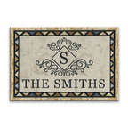 Luvingrace L57 Royal Monogram Collection Family Name Personalized Doormat