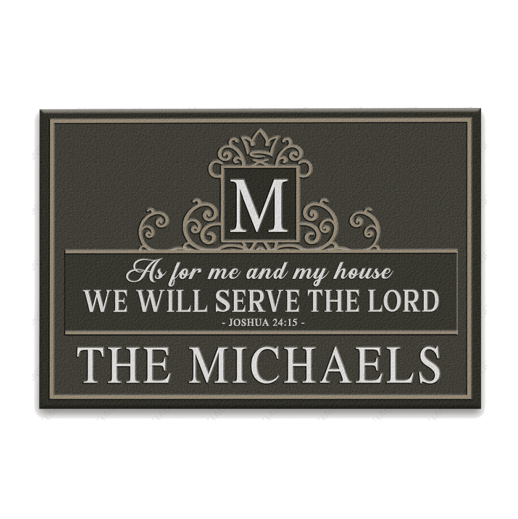 Luvingrace L58 Royal Monogram Collection As For My House Personalized Doormat