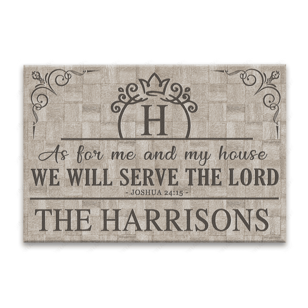 Luvingrace L59 Royal Monogram Collection As For My House Personalized Doormat