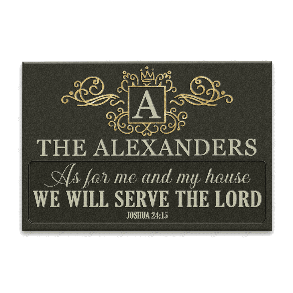 Luvingrace L60 Royal Monogram Collection As For My House Personalized Doormat