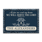 Printfamily L61 Royal Monogram Collection As For My House Personalized Doormat