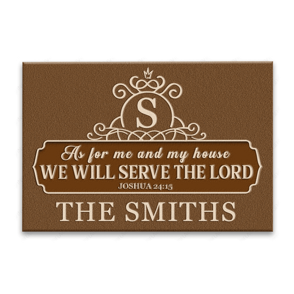 Luvingrace L63 Royal Monogram Collection As For My House Personalized Doormat