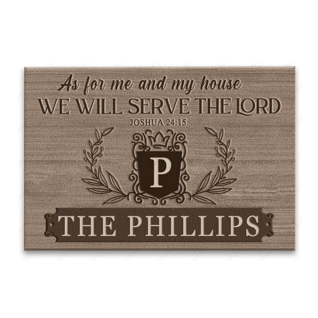 Luvingrace L65 Royal Monogram Collection As For My House Personalized Doormat
