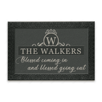 Printfamily L67 Royal Monogram Collection Blessed Coming In Personalized Doormat