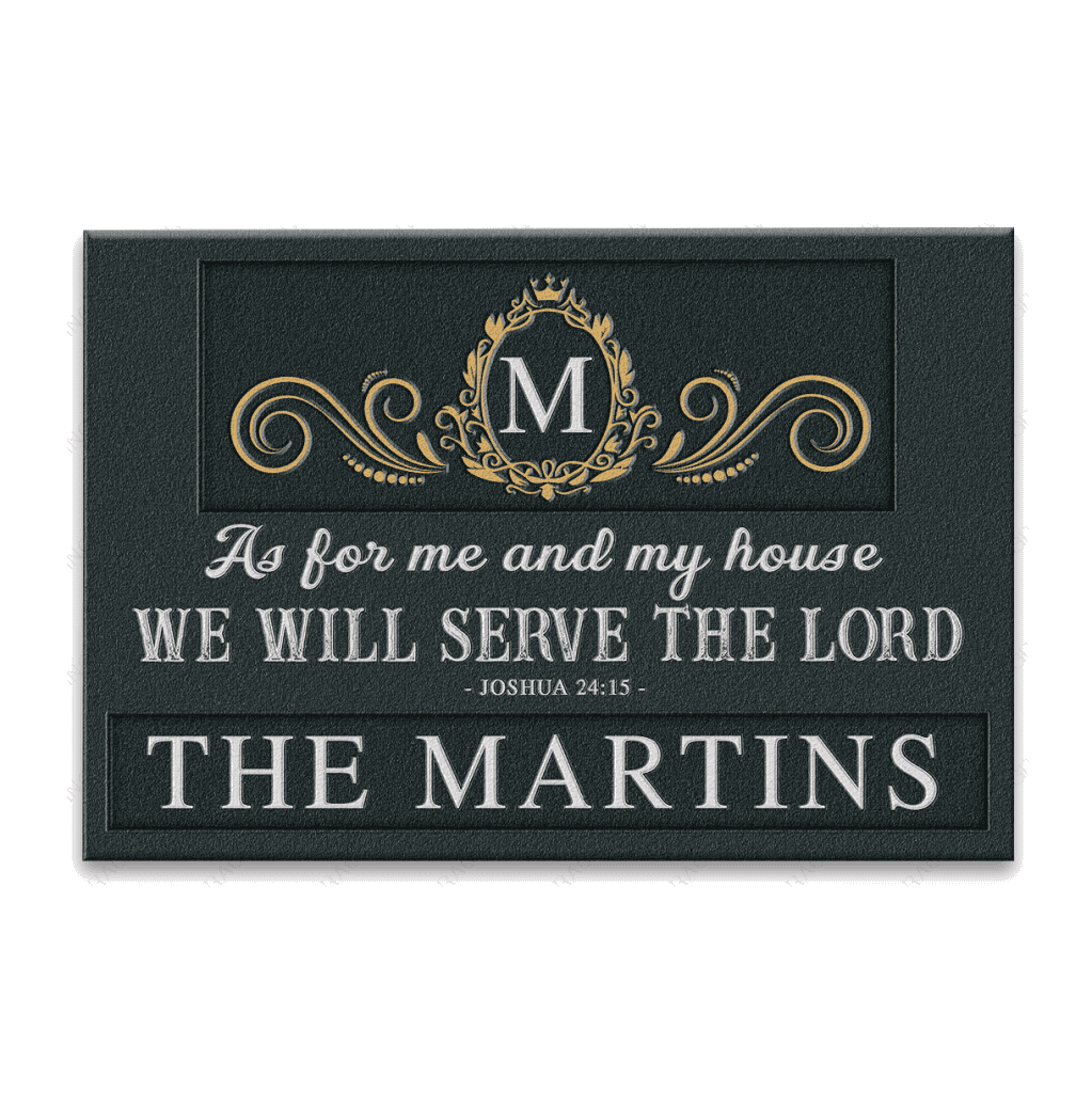Luvingrace L70 Luxury Monogram Collection As For My House Personalized Doormat