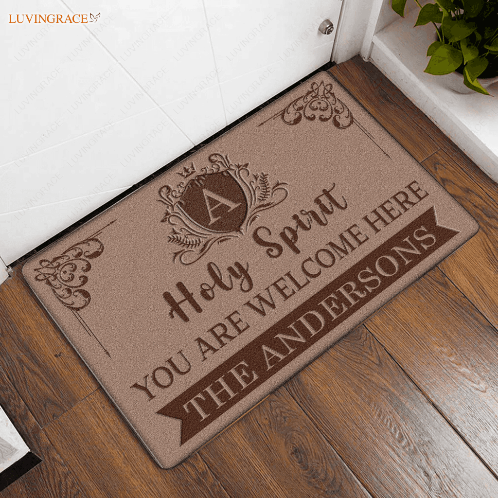 Luvingrace L72 Luxury Monogram Collection Holy Spirit Personalized Doormat