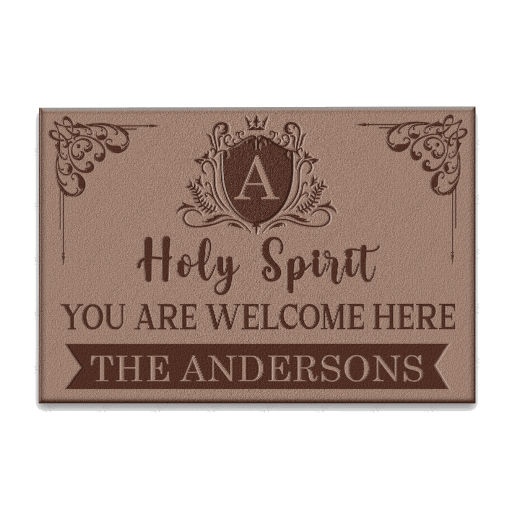 Luvingrace L72 Luxury Monogram Collection Holy Spirit Personalized Doormat