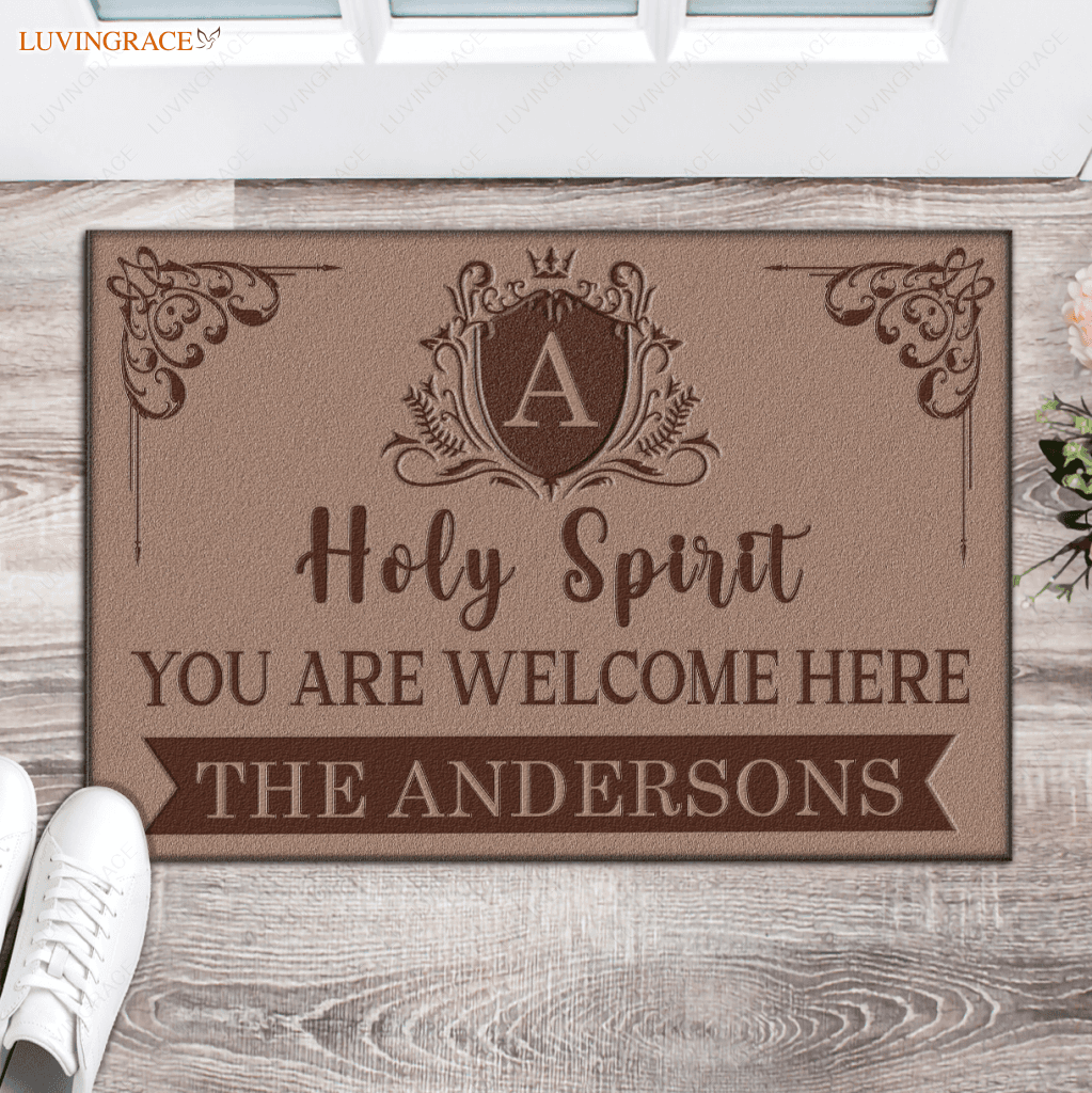 Luvingrace L72 Luxury Monogram Collection Holy Spirit Personalized Doormat