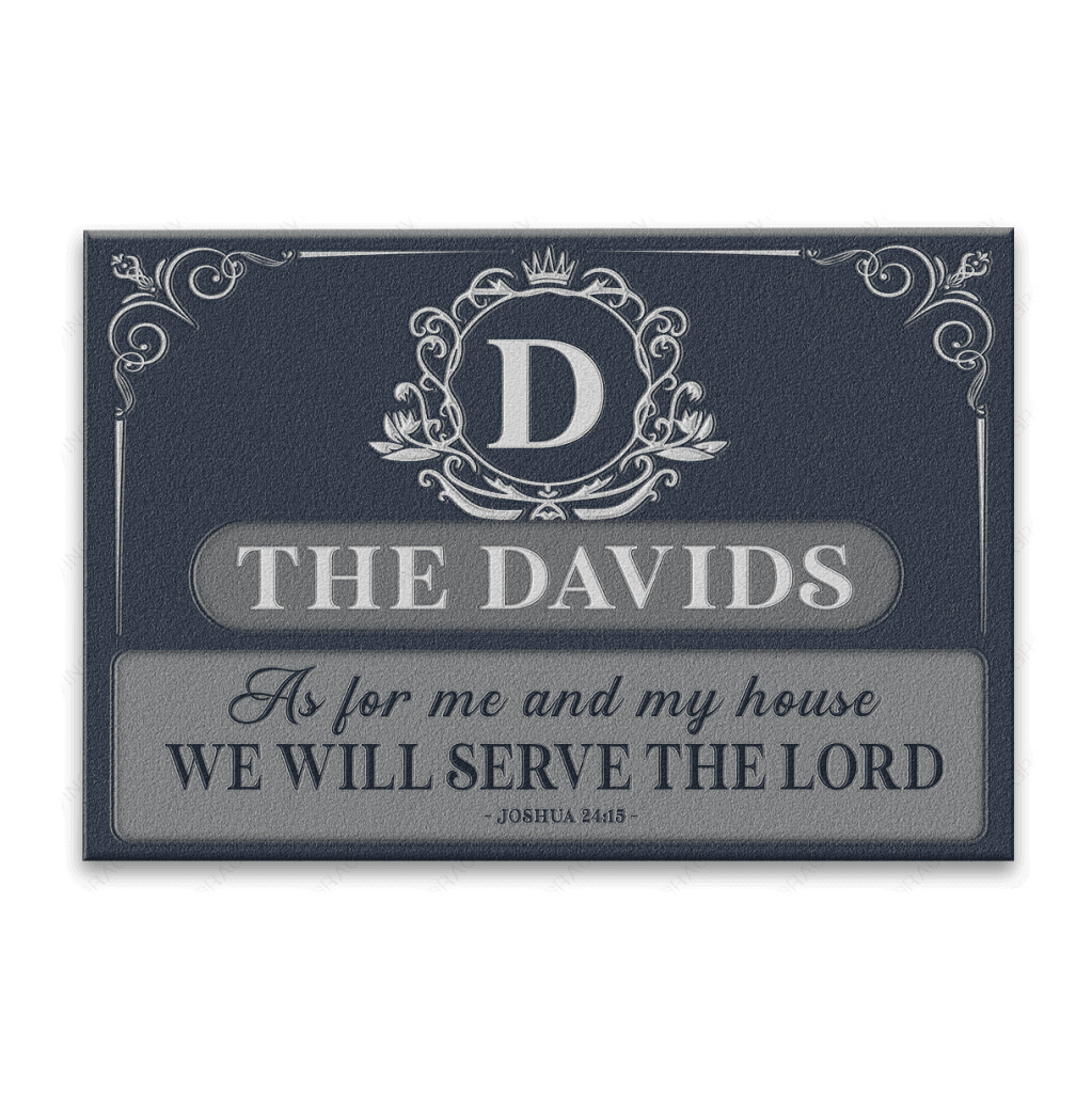 Luvingrace L73 Luxury Monogram Collection As For My House Personalized Doormat