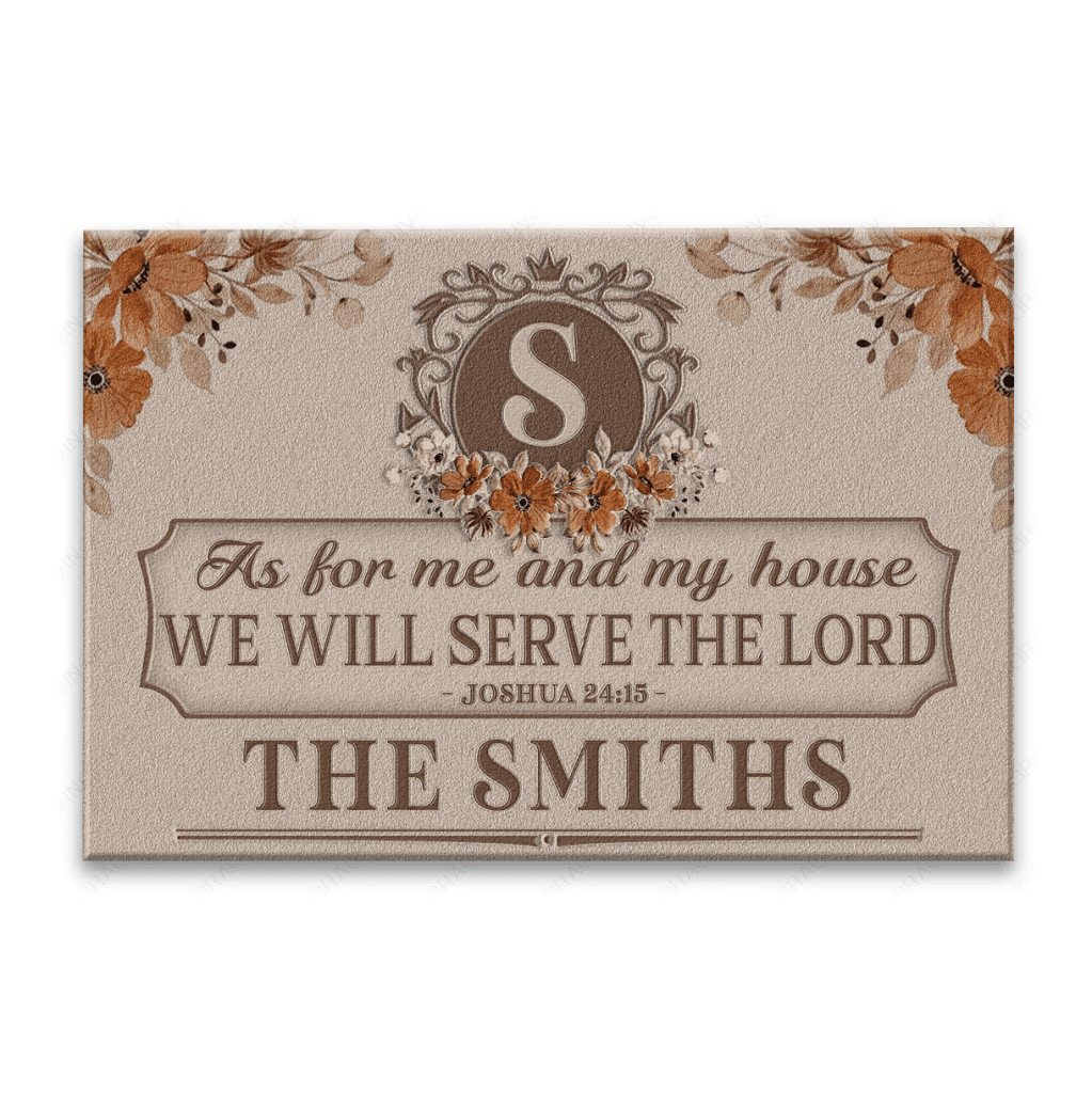 Luvingrace L74 Luxury Monogram Collection As For My House Personalized Doormat