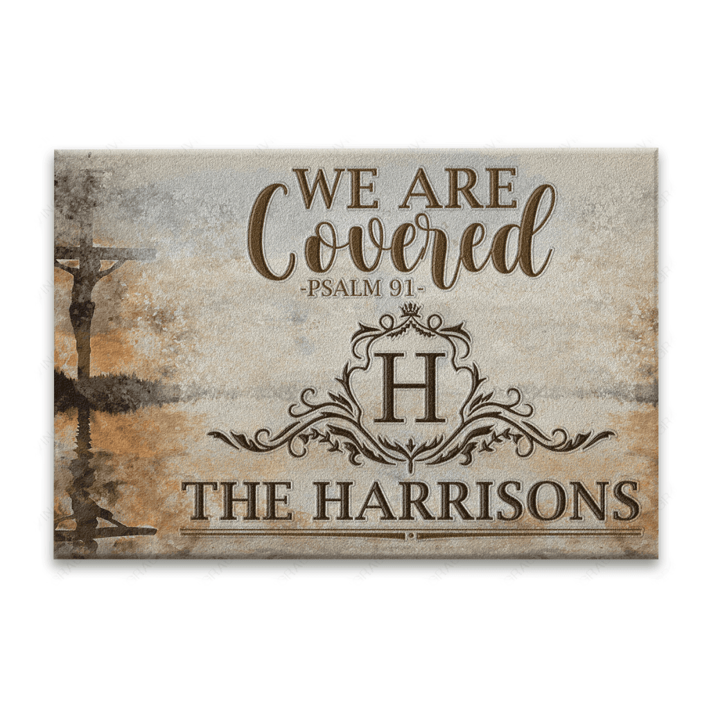 Luvingrace L75 Luxury Monogram Collection We Are Covered Personalized Doormat