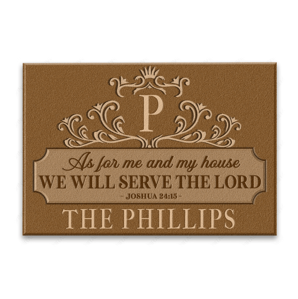 Luvingrace L76 Luxury Monogram Collection As For My House Personalized Doormat