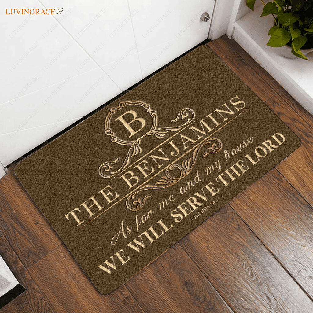 Luvingrace L79 Floral Monogram Collection As For My House Personalized Doormat