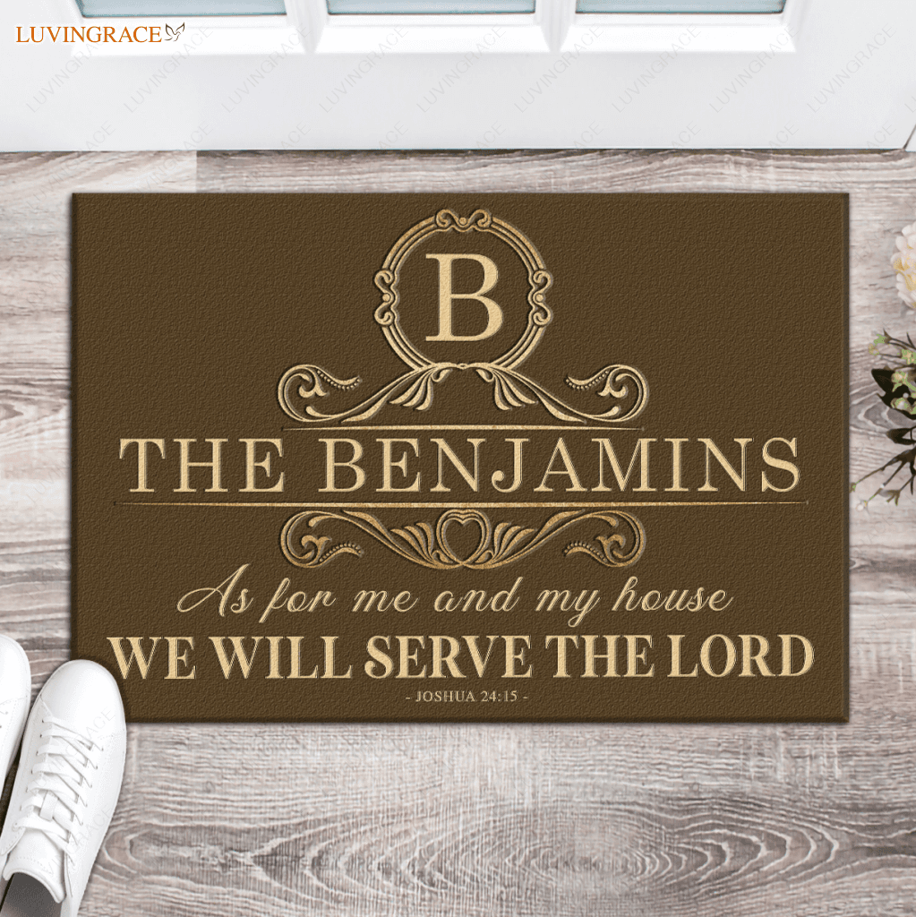 Luvingrace L79 Floral Monogram Collection As For My House Personalized Doormat