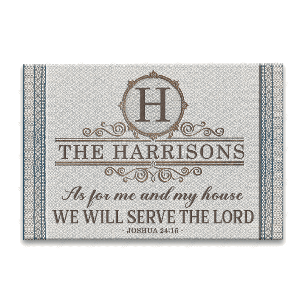 Luvingrace L81 Vintage Monogram Collection As For My House Personalized Doormat