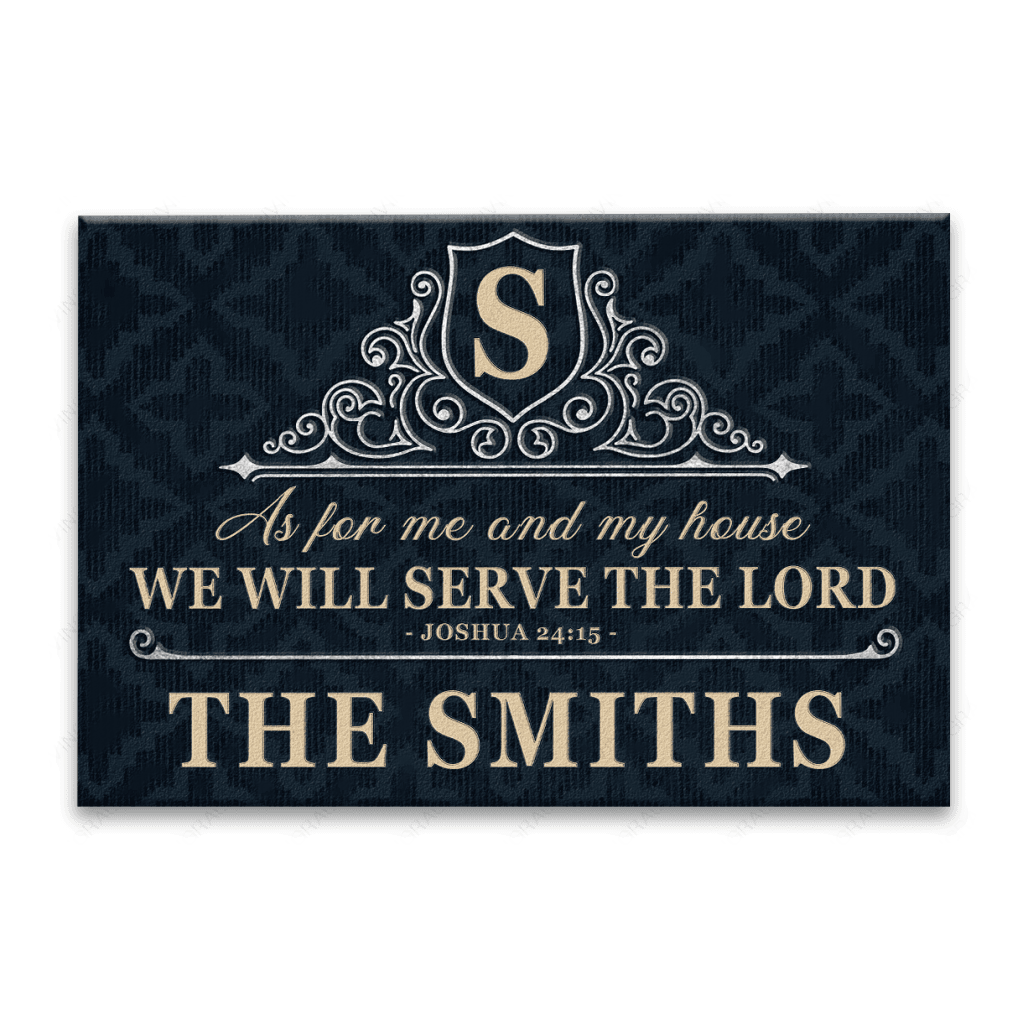 Luvingrace L82 Vintage Monogram Collection As For My House Personalized Doormat