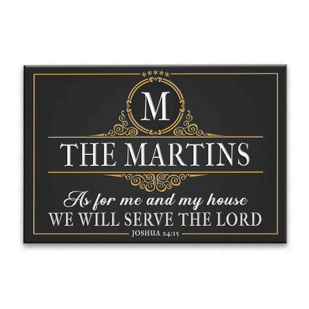 Luvingrace L83 Vintage Monogram Collection As For My House Personalized Doormat