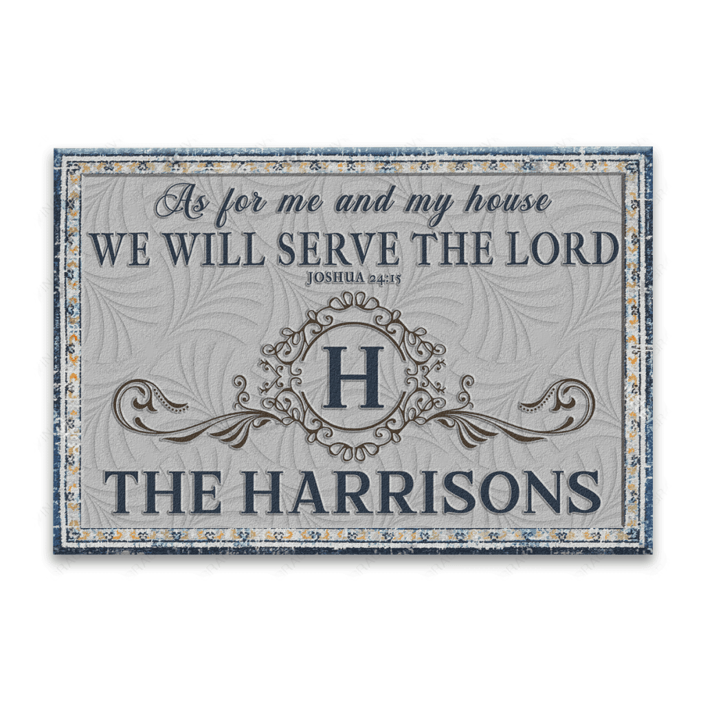 Luvingrace L84 Vintage Monogram Collection As For My House Personalized Doormat
