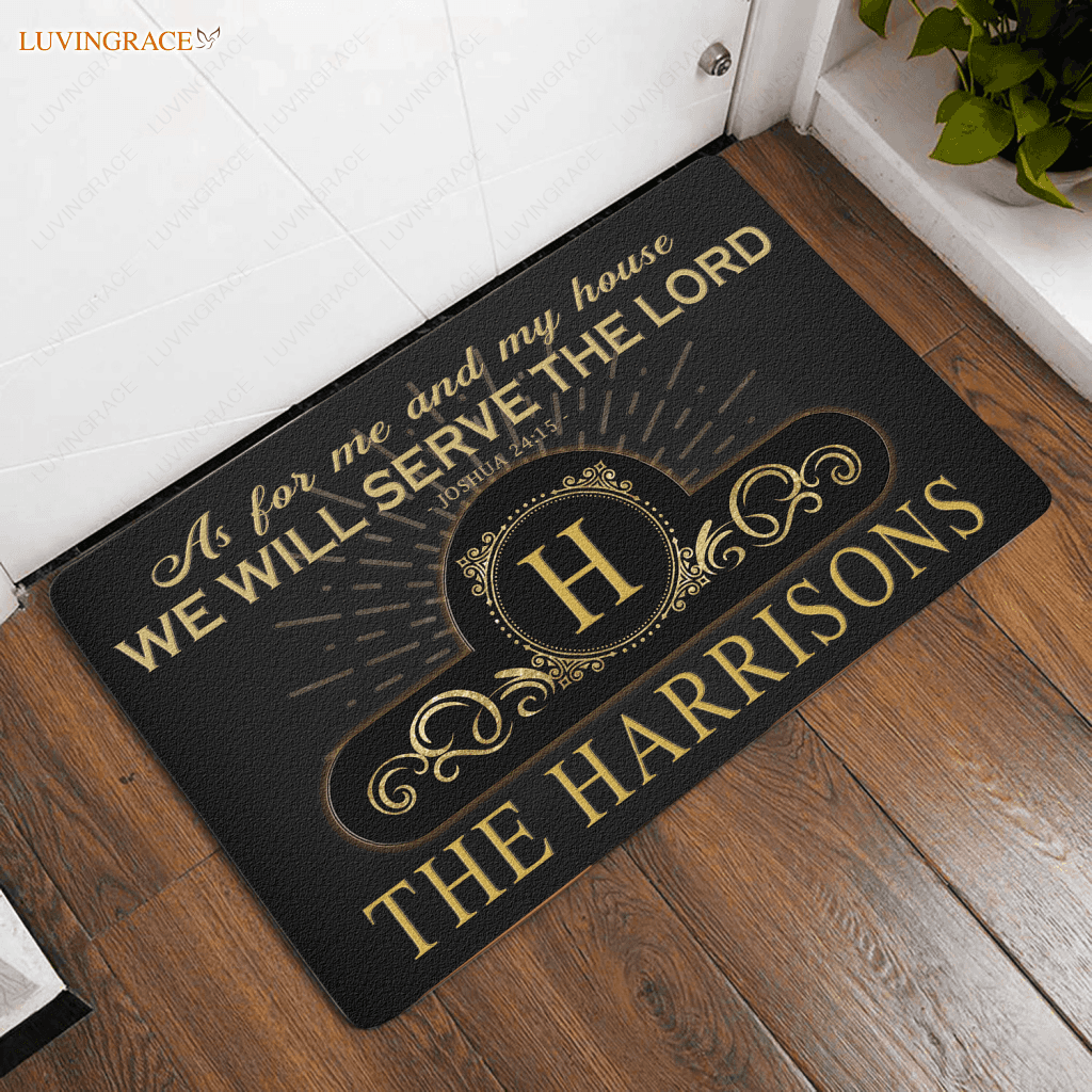 Luvingrace L87 Vintage Monogram Collection As For My House Personalized Doormat