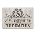 Printfamily L88 Vintage Monogram Collection As For My House Personalized Doormat